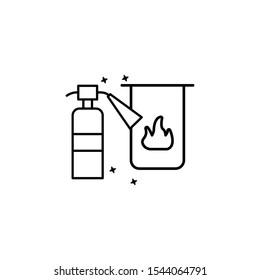 Fire extinguisher fire icon. Simple line, outline vector of oil industry icons for ui and ux, website or mobile application