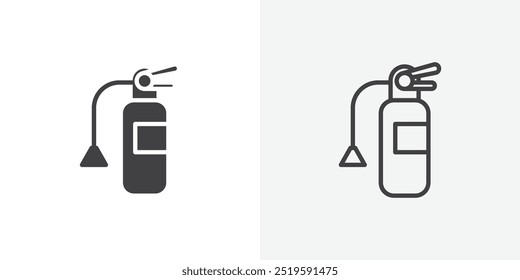 Fire extinguisher icon. solid filled and stroke thin line style eps 10