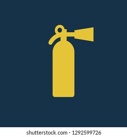 fire extinguisher icon, fire extinguisher symbol. Flat vector sign isolated on blue background. Simple vector illustration for graphic and web design.