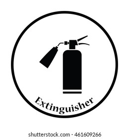 Fire extinguisher icon. Thin circle design. Vector illustration.