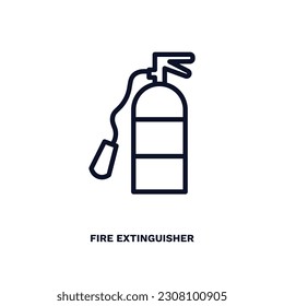 fire extinguisher icon. Thin line fire extinguisher icon from hotel and restaurant collection. Outline vector isolated on white background. Editable fire extinguisher symbol can be used web and mobile