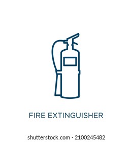 fire extinguisher icon. Thin linear fire extinguisher outline icon isolated on white background. Line vector fire extinguisher sign, symbol for web and mobile