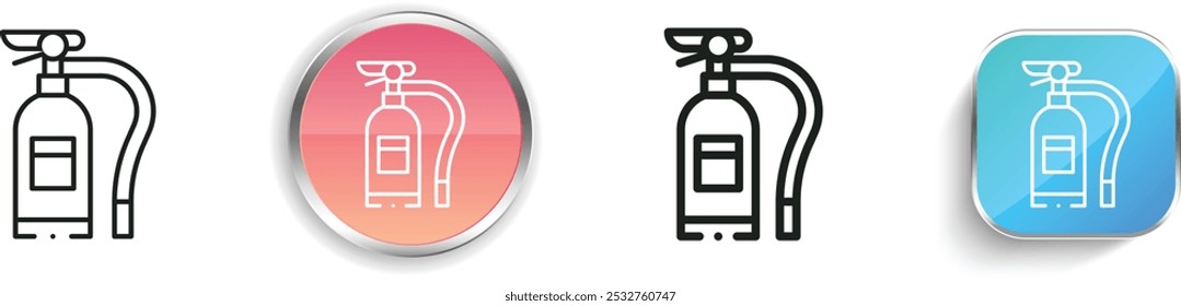 fire extinguisher icon. Thin Linear, Regular and Button Style Design Isolated On White Background
