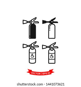 fire extinguisher icon in trendy flat style