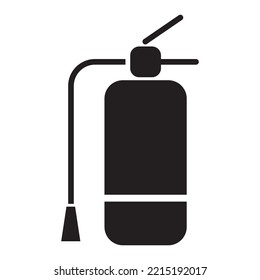 Fire extinguisher icon vector design template in black color isolated sign on white background