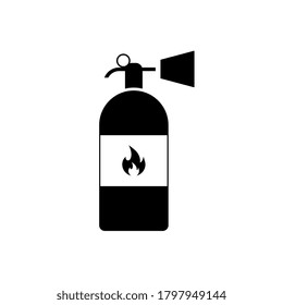 Vector de icono del extintor de incendios, signo plano relleno, pictograma sólido aislado en blanco.