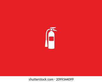 Fire Extinguisher Icon Vector Illustration. red background