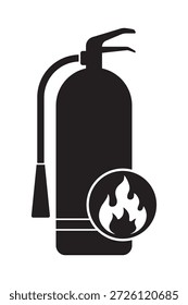 Ilustração do vetor do ícone do extintor de incêndio. Símbolo de Equipamento de Segurança de Emergência Isolado em Branco
