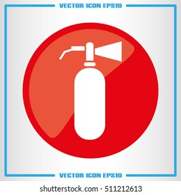 Fire extinguisher icon vector illustration eps10. Isolated badge flat design for website or app - stock graphics
