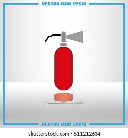 Fire extinguisher icon vector illustration eps10. Isolated badge flat design for website or app - stock graphics
