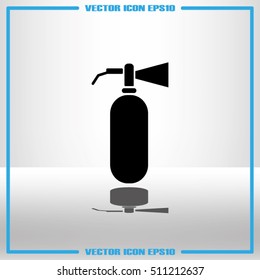 Fire extinguisher icon vector illustration eps10. Isolated badge flat design for website or app - stock graphics
