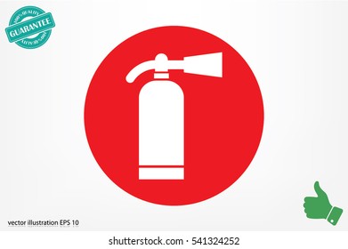 Fire extinguisher icon vector illustration eps10. Isolated badge flat design for website or app - stock graphics.
