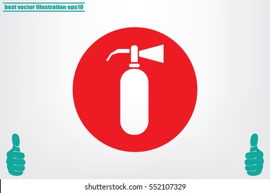 Fire extinguisher icon vector illustration eps10. Isolated badge flat design for website or app - stock graphics