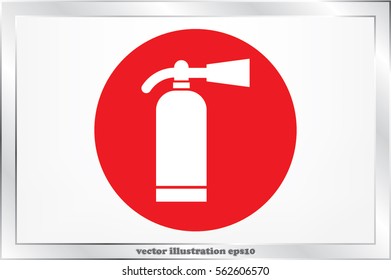 Fire extinguisher icon vector illustration eps10. Isolated badge flat design for website or app - stock graphics.