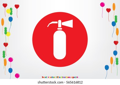 Fire extinguisher icon vector illustration eps10. Isolated badge flat design for website or app - stock graphics