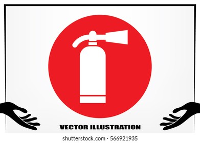 Fire extinguisher icon vector illustration eps10. Isolated badge flat design for website or app - stock graphics.