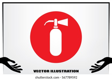 Fire extinguisher icon vector illustration eps10. Isolated badge flat design for website or app - stock graphics.