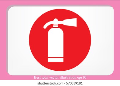 Fire extinguisher icon vector illustration eps10. Isolated badge flat design for website or app - stock graphics