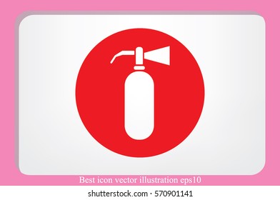 Fire extinguisher icon vector illustration eps10. Isolated badge flat design for website or app - stock graphics.