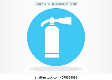 Fire extinguisher icon vector illustration eps10. Isolated badge flat design for website or app - stock graphics.