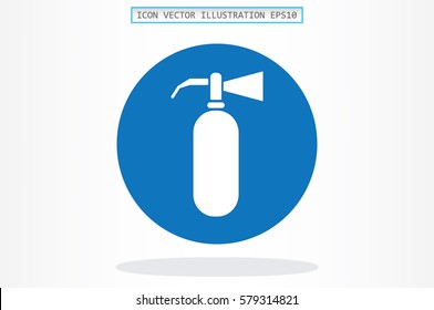Fire extinguisher icon vector illustration eps10. Isolated badge flat design for website or app - stock graphics.