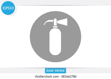 Fire extinguisher icon vector illustration eps10. Isolated badge flat design for website or app - stock graphics.