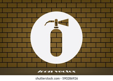 Fire extinguisher icon vector illustration eps10. Isolated badge flat design for website or app - stock graphics