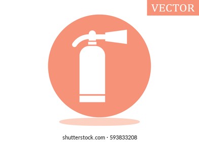 Fire extinguisher icon vector illustration eps10. Isolated badge flat design for website or app - stock graphics.
