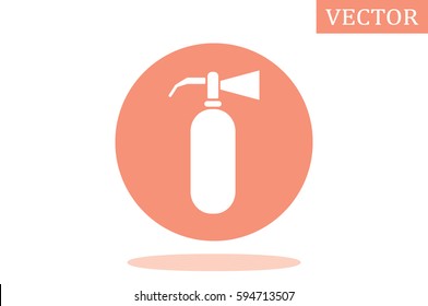 Fire extinguisher icon vector illustration eps10. Isolated badge flat design for website or app - stock graphics.