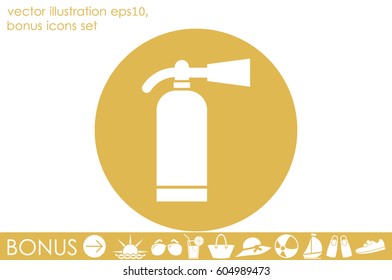 Fire extinguisher icon vector illustration eps10. Isolated badge flat design for website or app - stock graphics