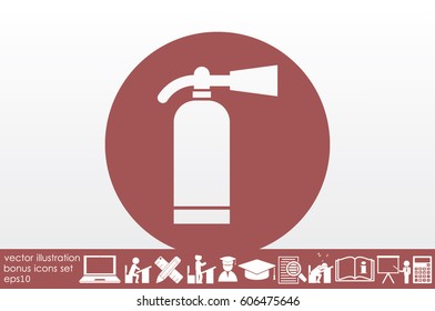 Fire extinguisher icon vector illustration eps10. Isolated badge flat design for website or app - stock graphics