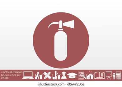 Fire extinguisher icon vector illustration eps10. Isolated badge flat design for website or app - stock graphics