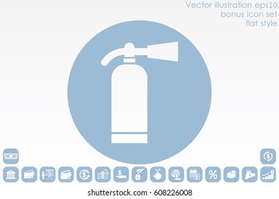 Fire extinguisher icon vector illustration eps10. Isolated badge flat design for website or app - stock graphics