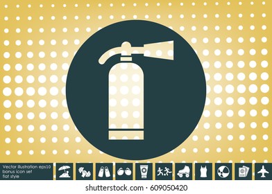 Fire extinguisher icon vector illustration eps10. Isolated badge flat design for website or app - stock graphics