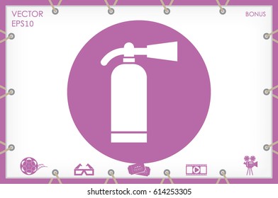 Fire extinguisher icon vector illustration eps10. Isolated badge flat design for website or app - stock graphics