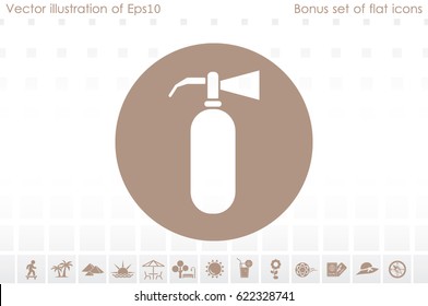 Fire extinguisher icon vector illustration eps10. Isolated badge flat design for website or app - stock graphics