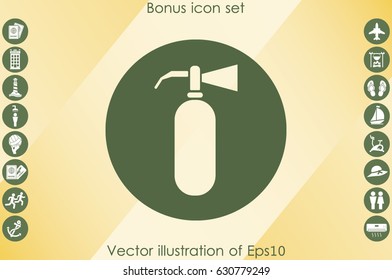 Fire extinguisher icon vector illustration eps10. Isolated badge flat design for website or app - stock graphics