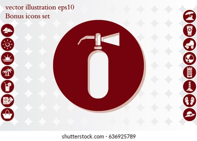 Fire extinguisher icon vector illustration eps10. Isolated badge flat design for website or app - stock graphics