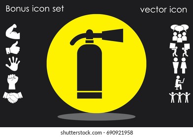 Fire extinguisher icon vector illustration eps10. Isolated badge flat design for website or app - stock graphics