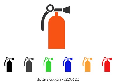 Fire Extinguisher icon. Vector illustration style is a flat iconic fire extinguisher symbol with black, gray, green, blue, red, orange color variants. Designed for web and software interfaces.