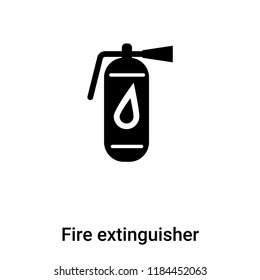 Fire extinguisher icon vector isolated on white background, logo concept of Fire extinguisher sign on transparent background, filled black symbol