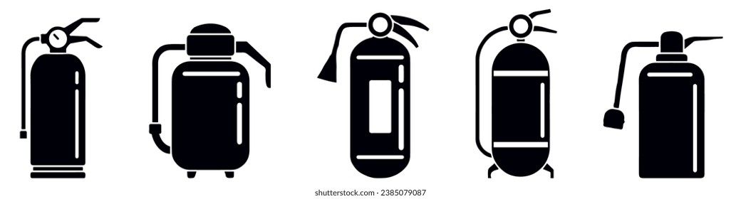 Fire extinguisher icon vector set. Firefighter illustration sign collection.Help symbol.