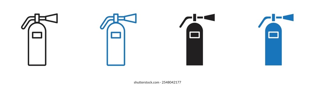 Ícone do extintor Contorno do conjunto vetorial