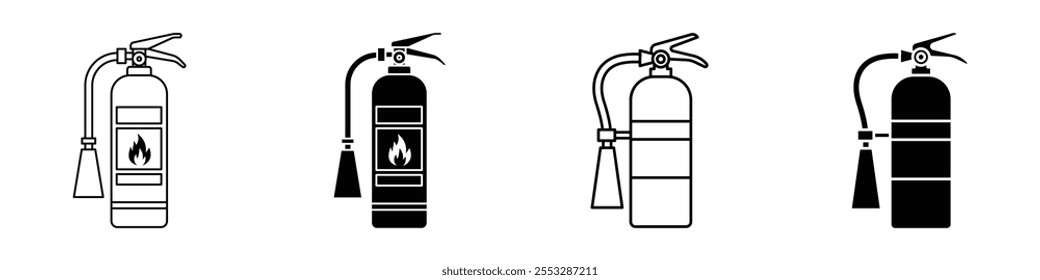 Conjunto de vetores de ícone de extintor de incêndio. EPS10
