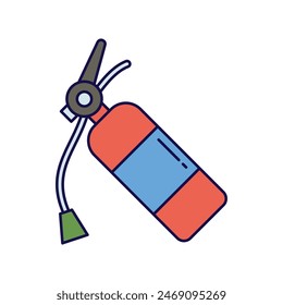 extintor de fuego con fondo blanco Vector ilustración de stock