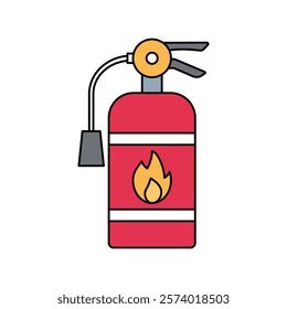 fire extinguisher icon with white background vector stock illustration