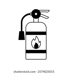 fire extinguisher icon with white background vector stock illustration