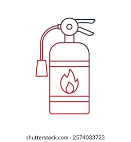 fire extinguisher icon with white background vector stock illustration