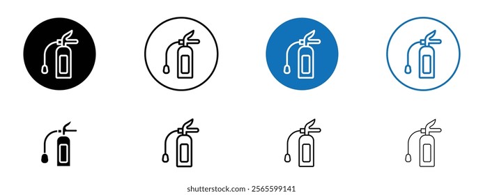 Fire extinguisher icons in black and blue colors