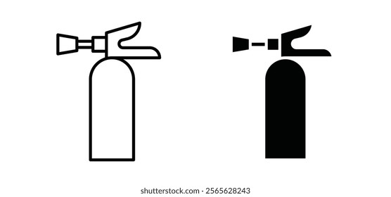 Fire extinguisher icons in black and white colors